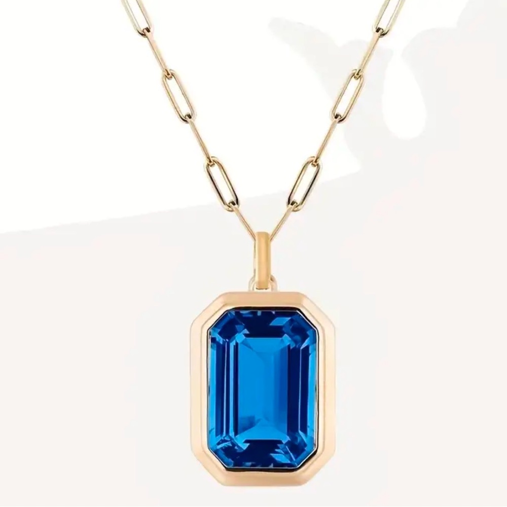 Azure Gem Pendant Necklace